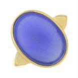 A chalcedony signet ring.