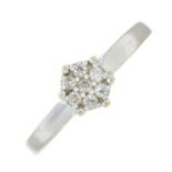 (56114) An 18ct gold brilliant-cut diamond cluster ring.