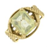 A 9ct gold citrine single-stone ring.