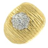 A 1960s 18ct gold brilliant-cut diamond dress ring.
