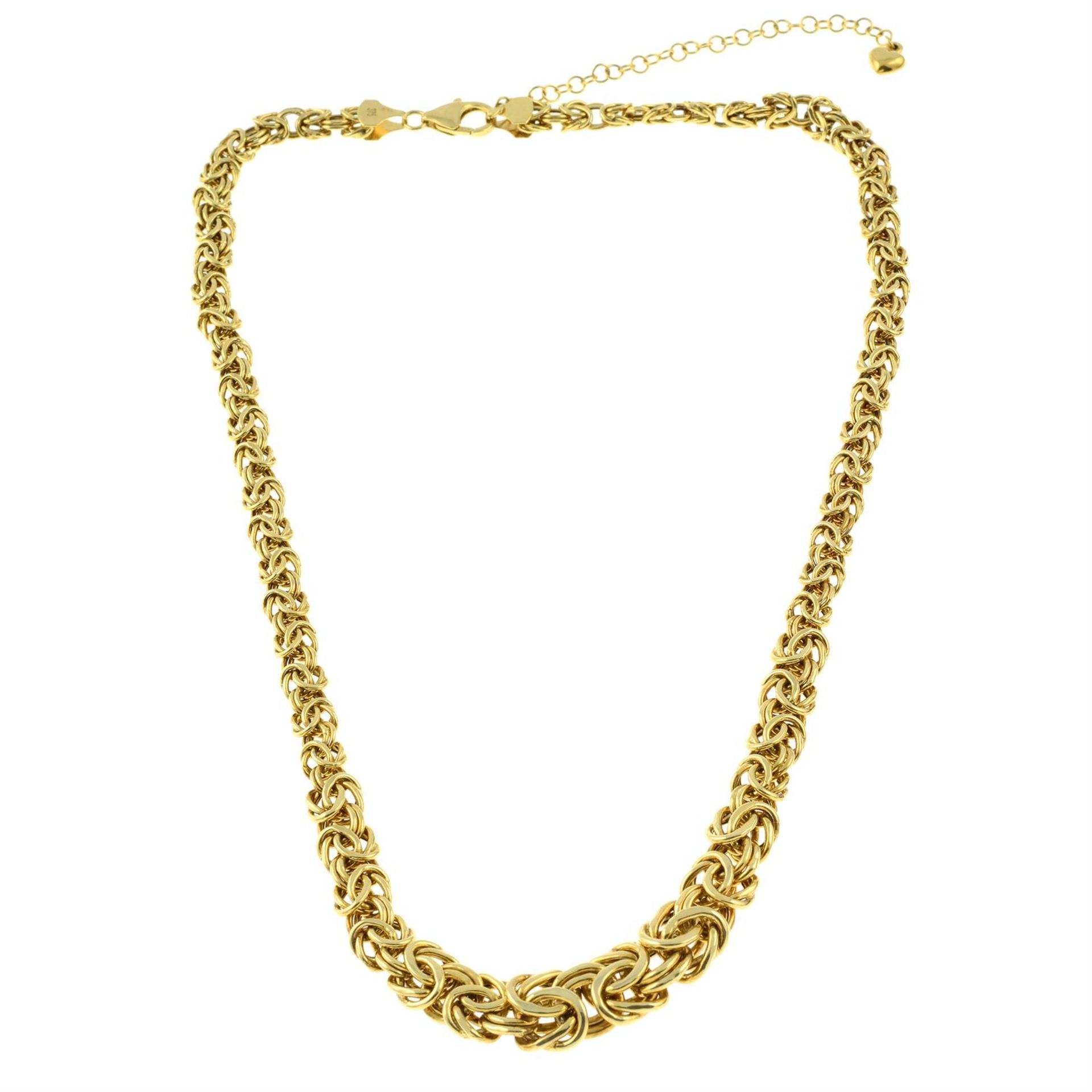 A 9ct gold fancy-link chain.