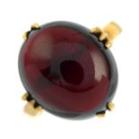 A 14ct gold garnet single-stone ring.