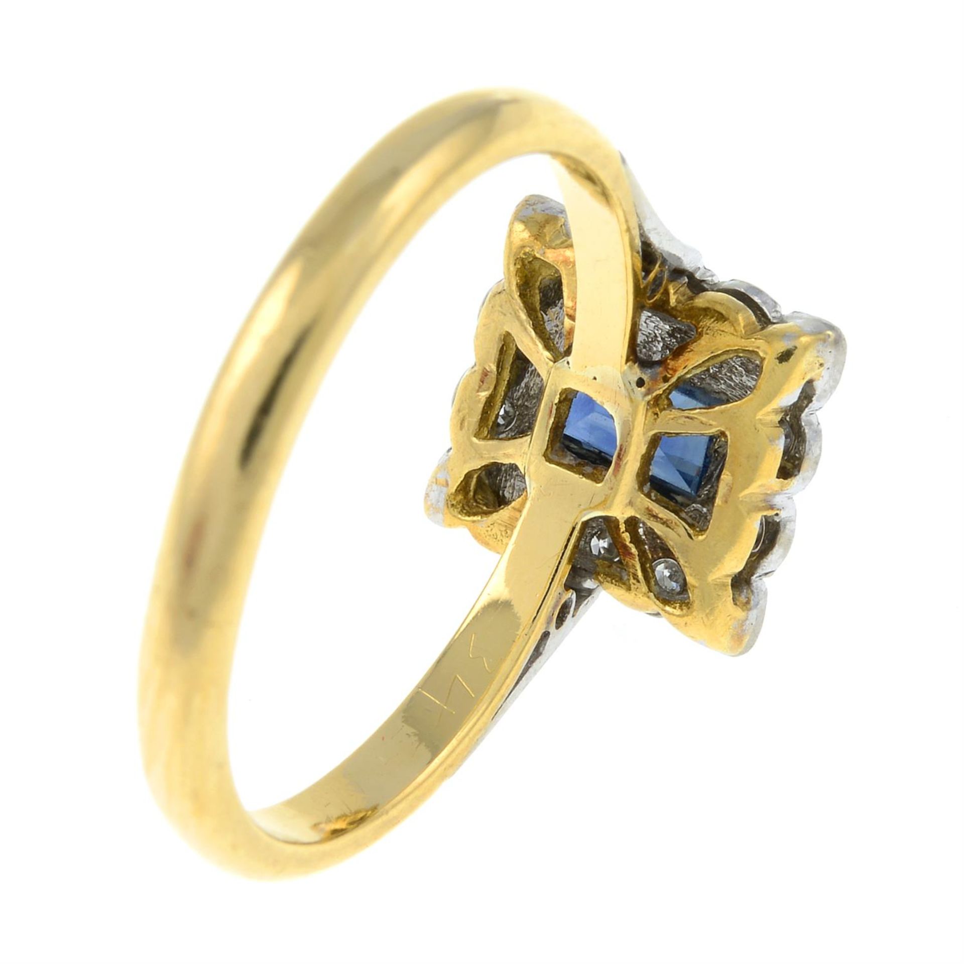 A sapphire and diamond cluster ring. - Image 3 of 3