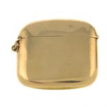 An early 20th century 9ct gold vesta case.