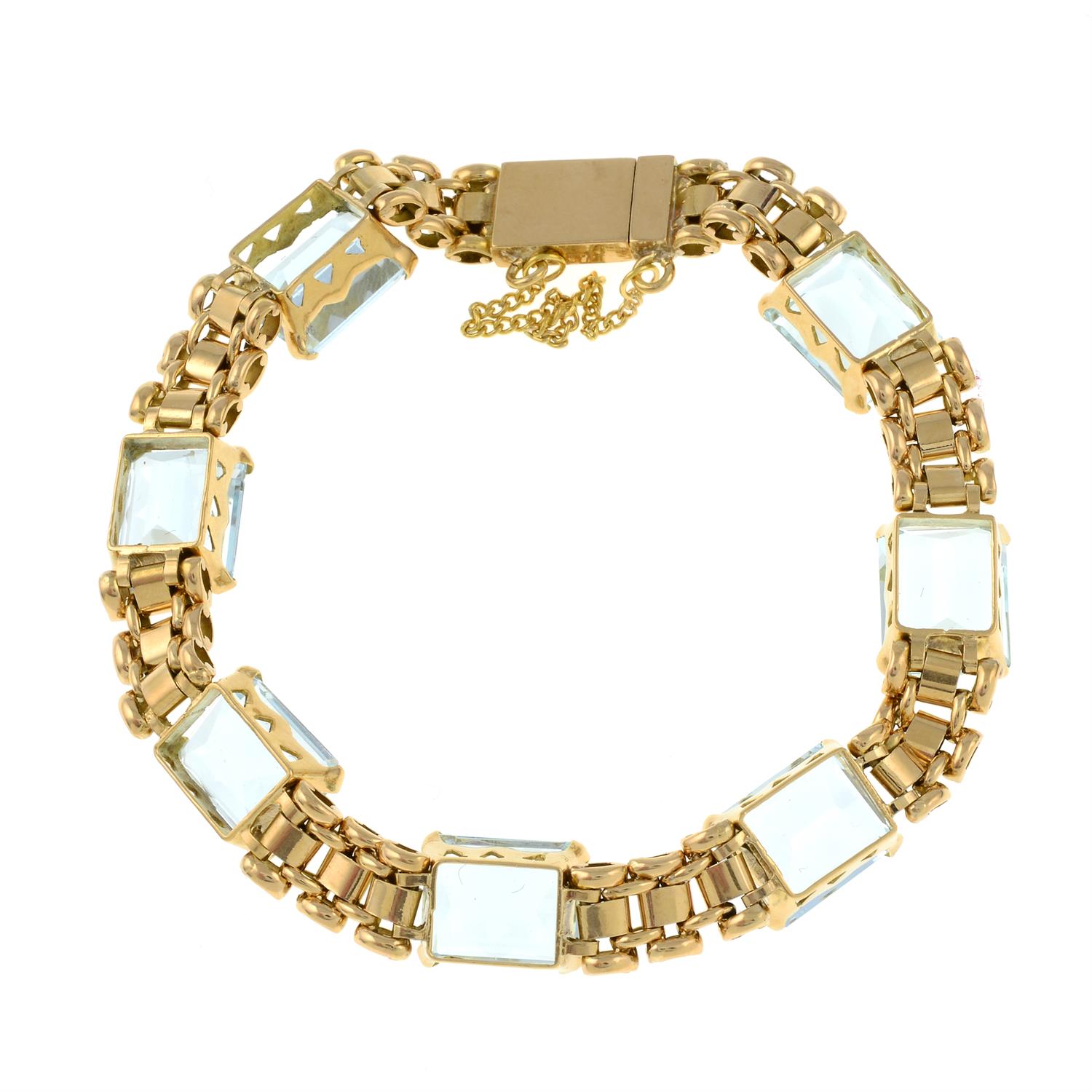 An aquamarine bracelet. - Bild 2 aus 2