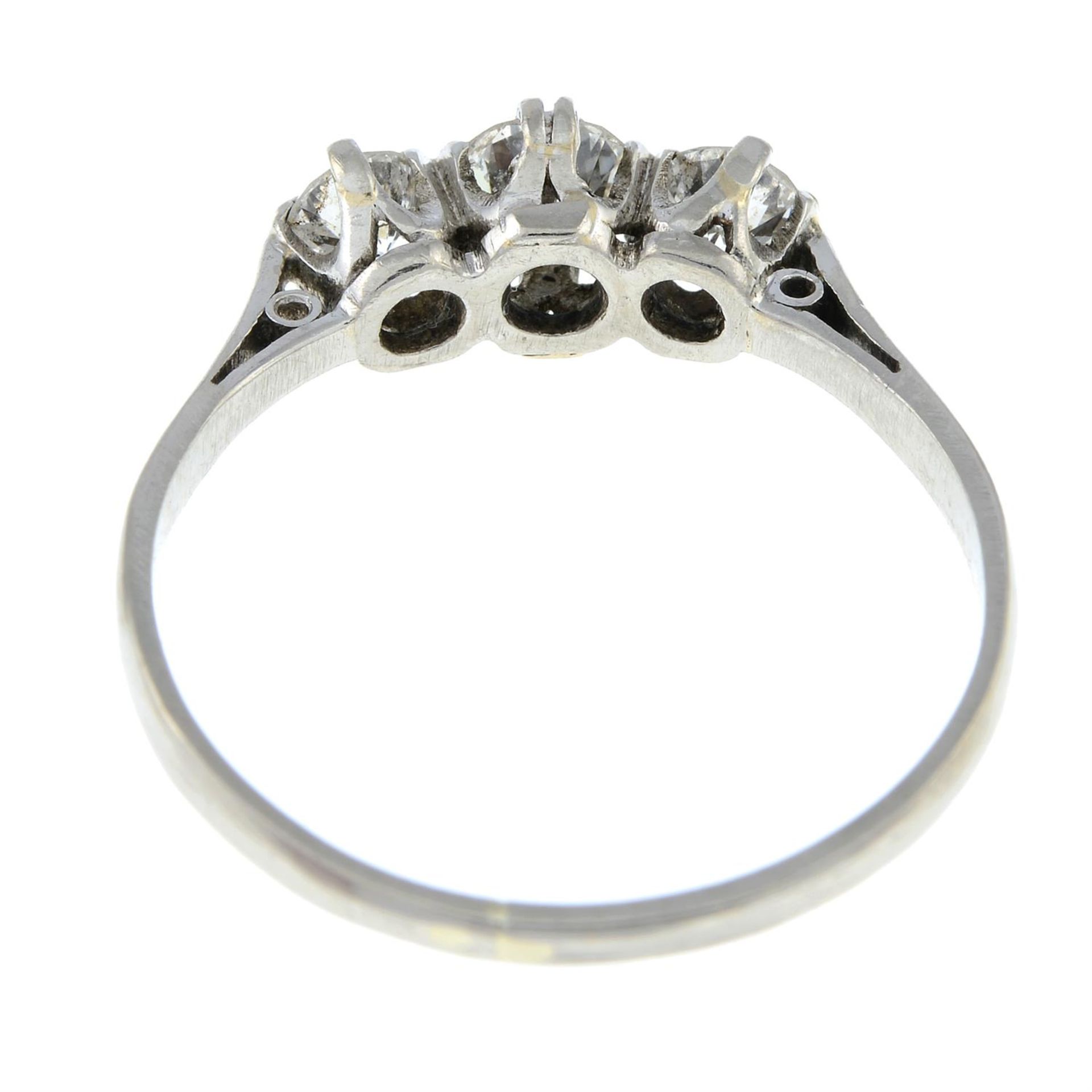 A brilliant-cut diamond three-stone ring. - Image 3 of 3