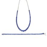 A kyanite bracelet and necklace.