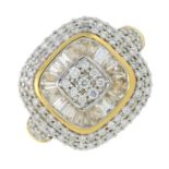 An 18ct gold vari-cut diamond cluster dress ring.