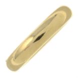 A 9ct gold band ring.