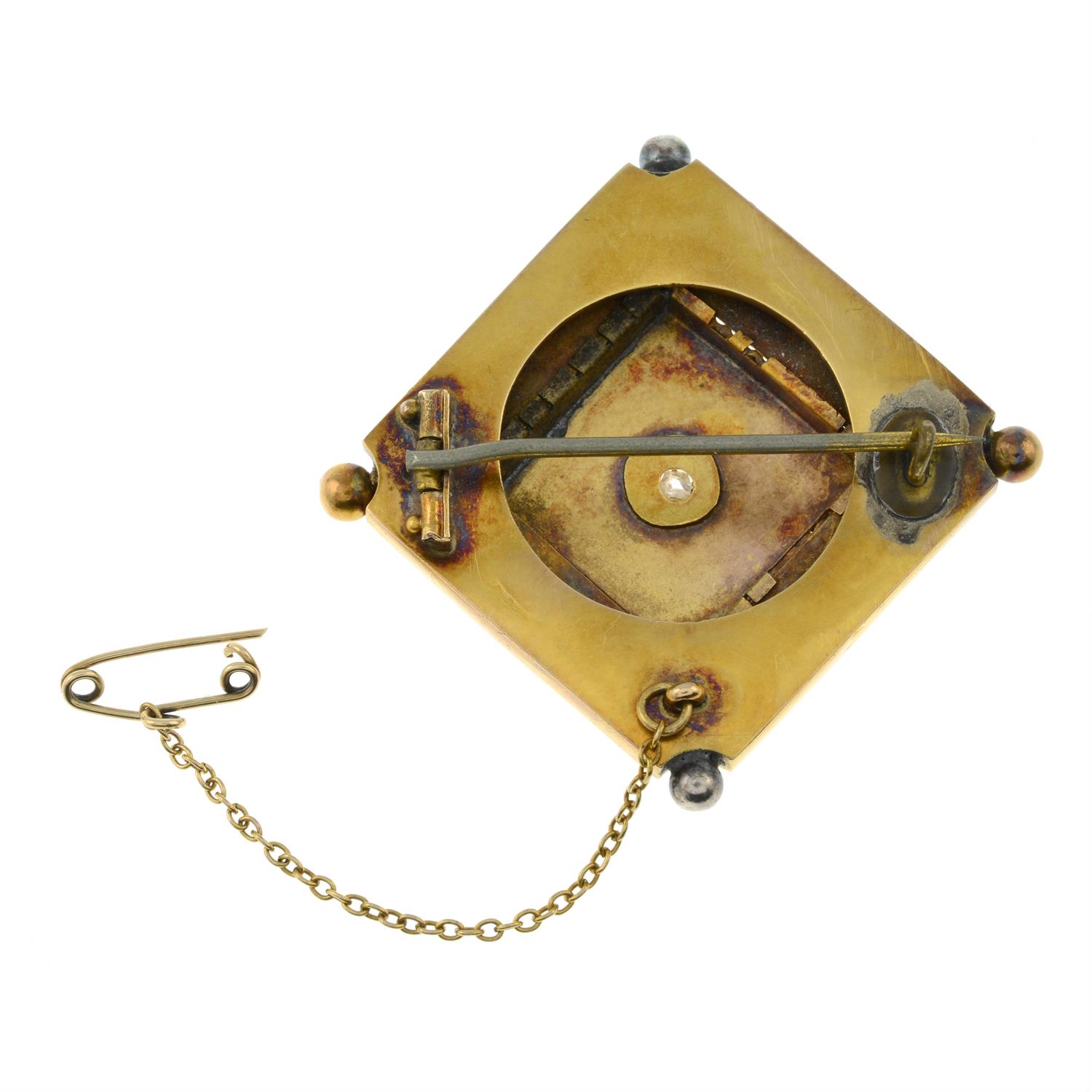 A late 19th century gold rose-cut diamond brooch. - Bild 2 aus 2