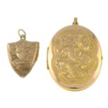 Two 9ct gold lockets. One AF.