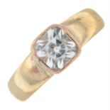 An early 20th century 9ct gold rock crystal single-stone ring.