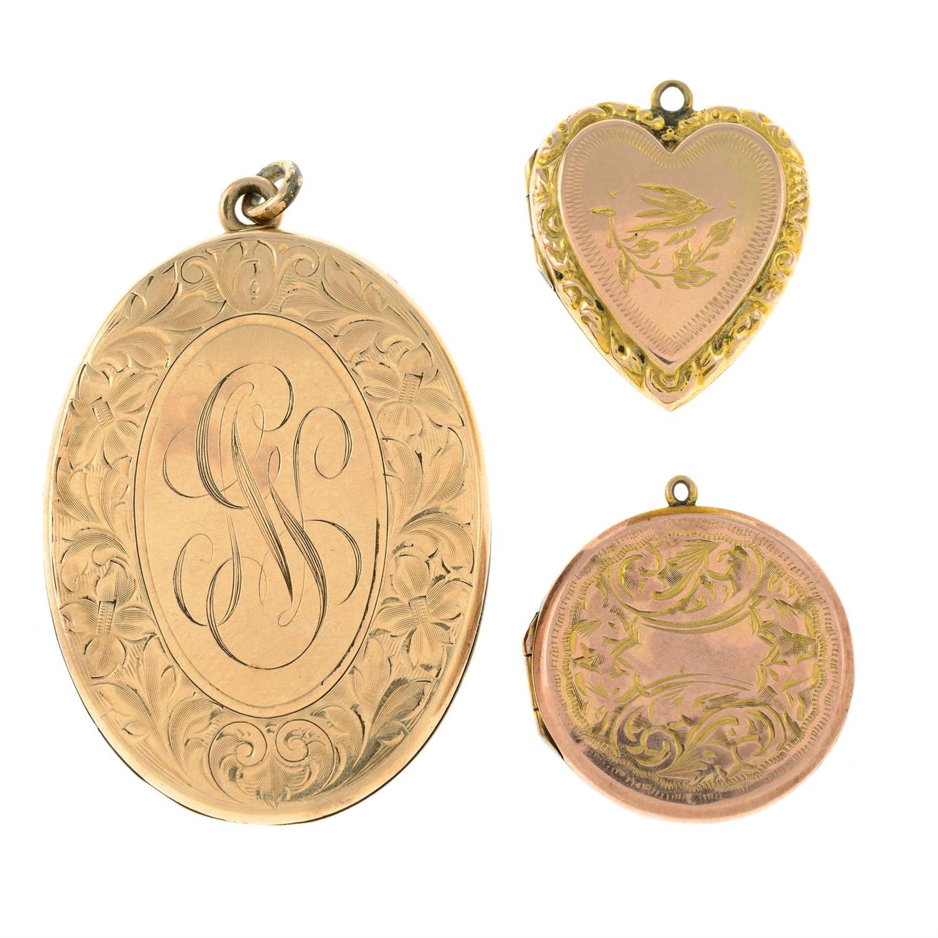 Three late Victorian to early 20th century locket pendants.