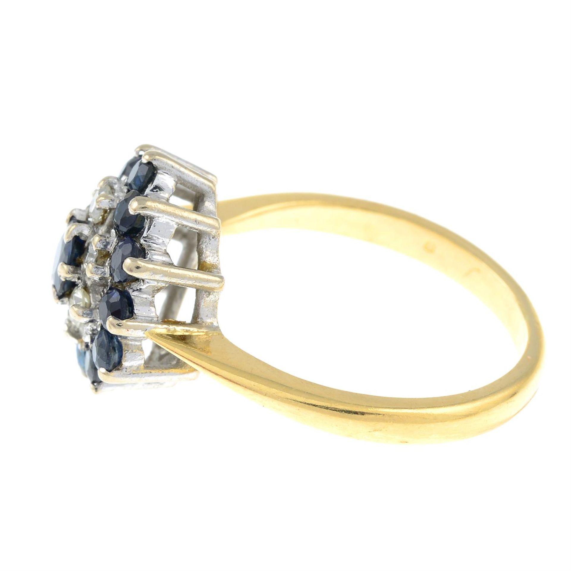 A sapphire and diamond cluster ring. - Image 2 of 3