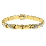 An 18ct gold brilliant-cut diamond bracelet.