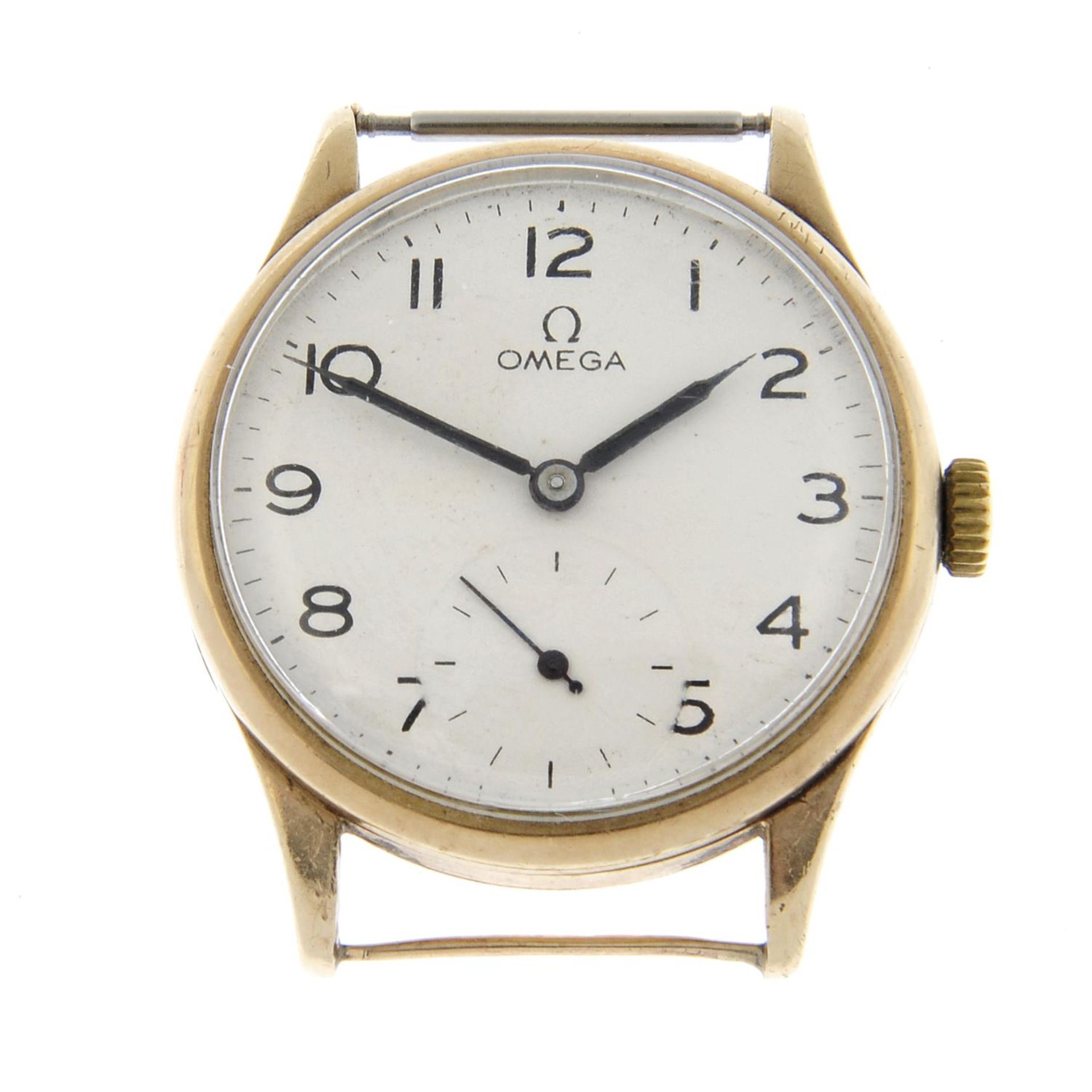 OMEGA - a 9ct yellow gold watch head, 33mm.