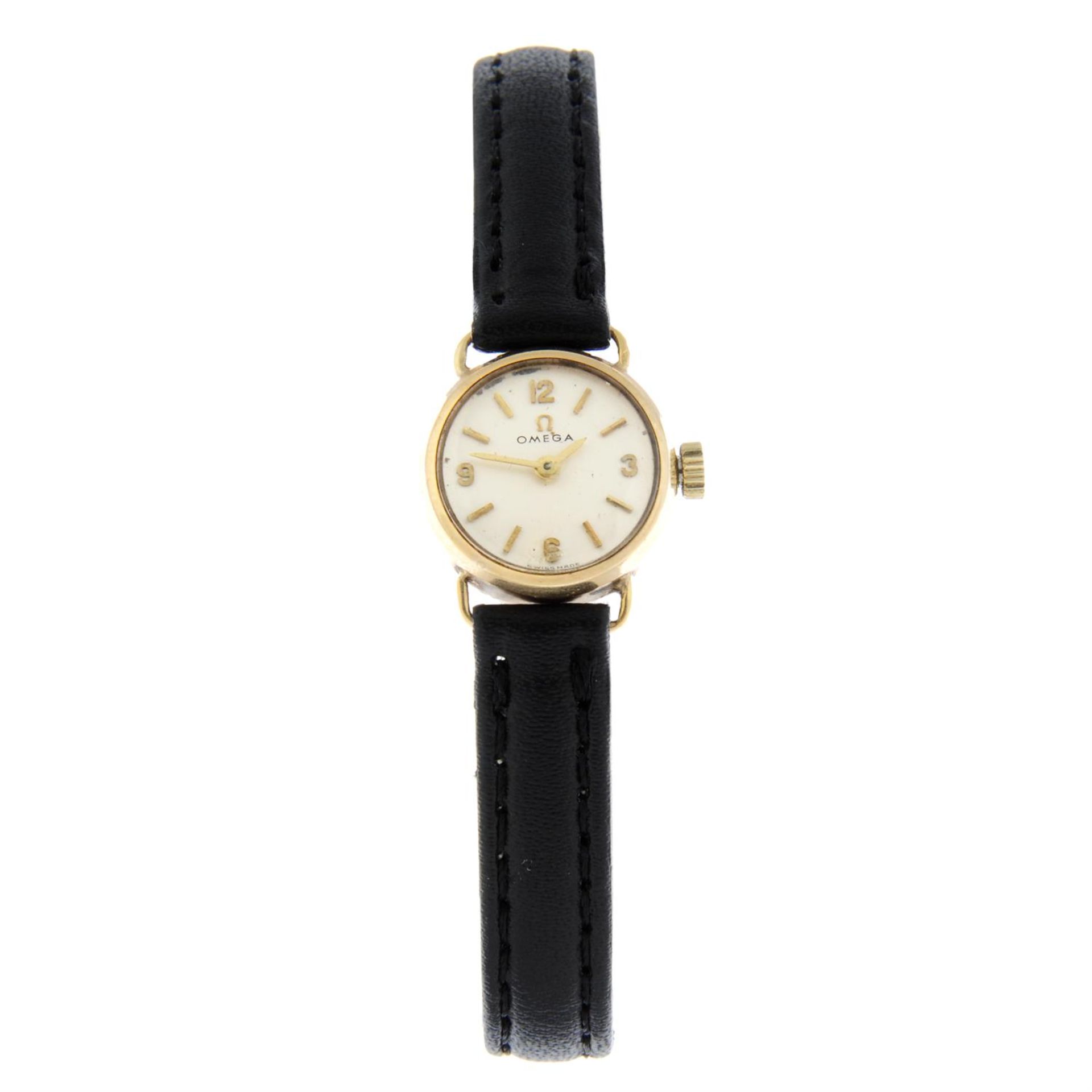 OMEGA - a 9ct yellow gold wrist watch, 16mm.