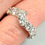 A brilliant-cut diamond full-eternity ring.