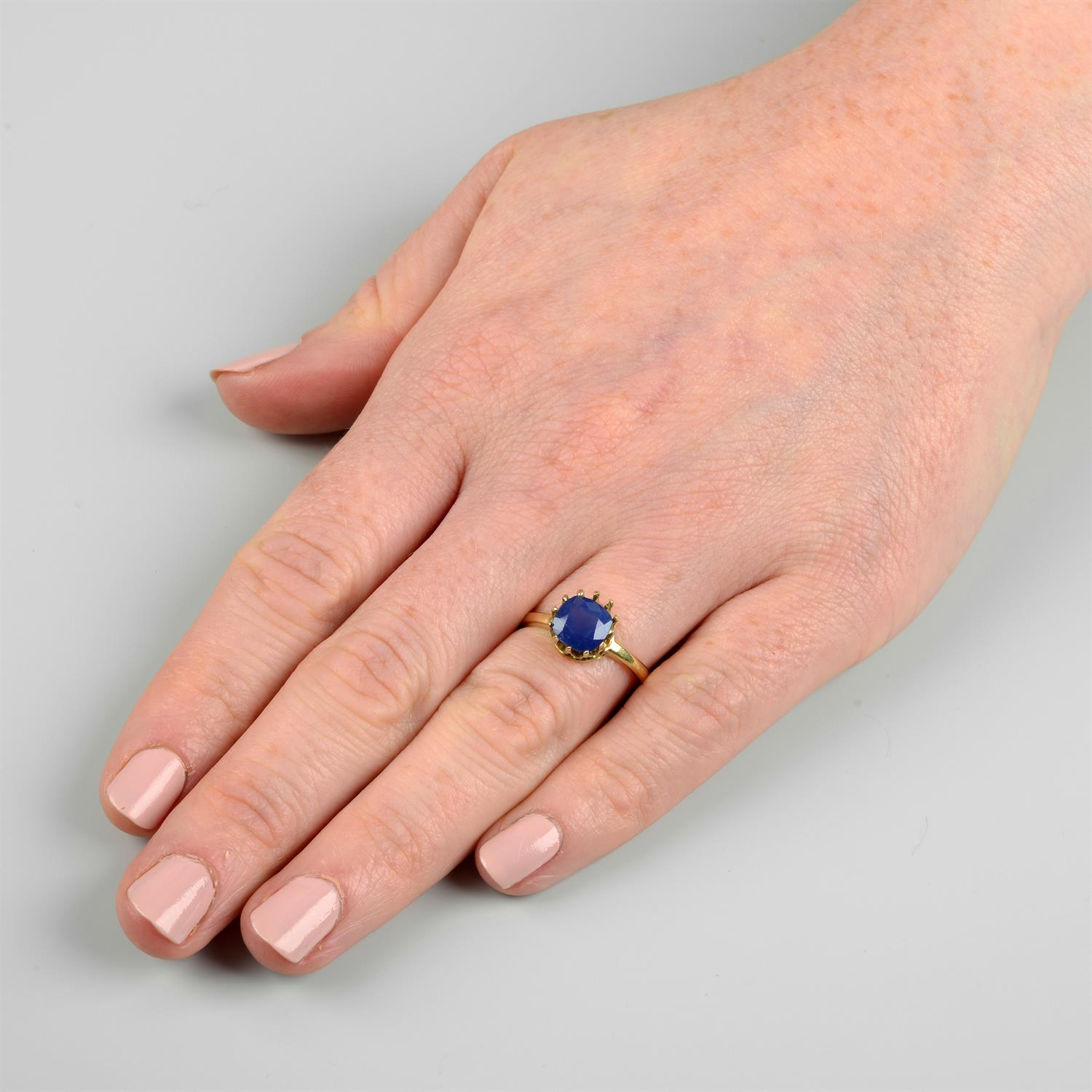 A Kashmir sapphire single-stone ring. - Bild 5 aus 6