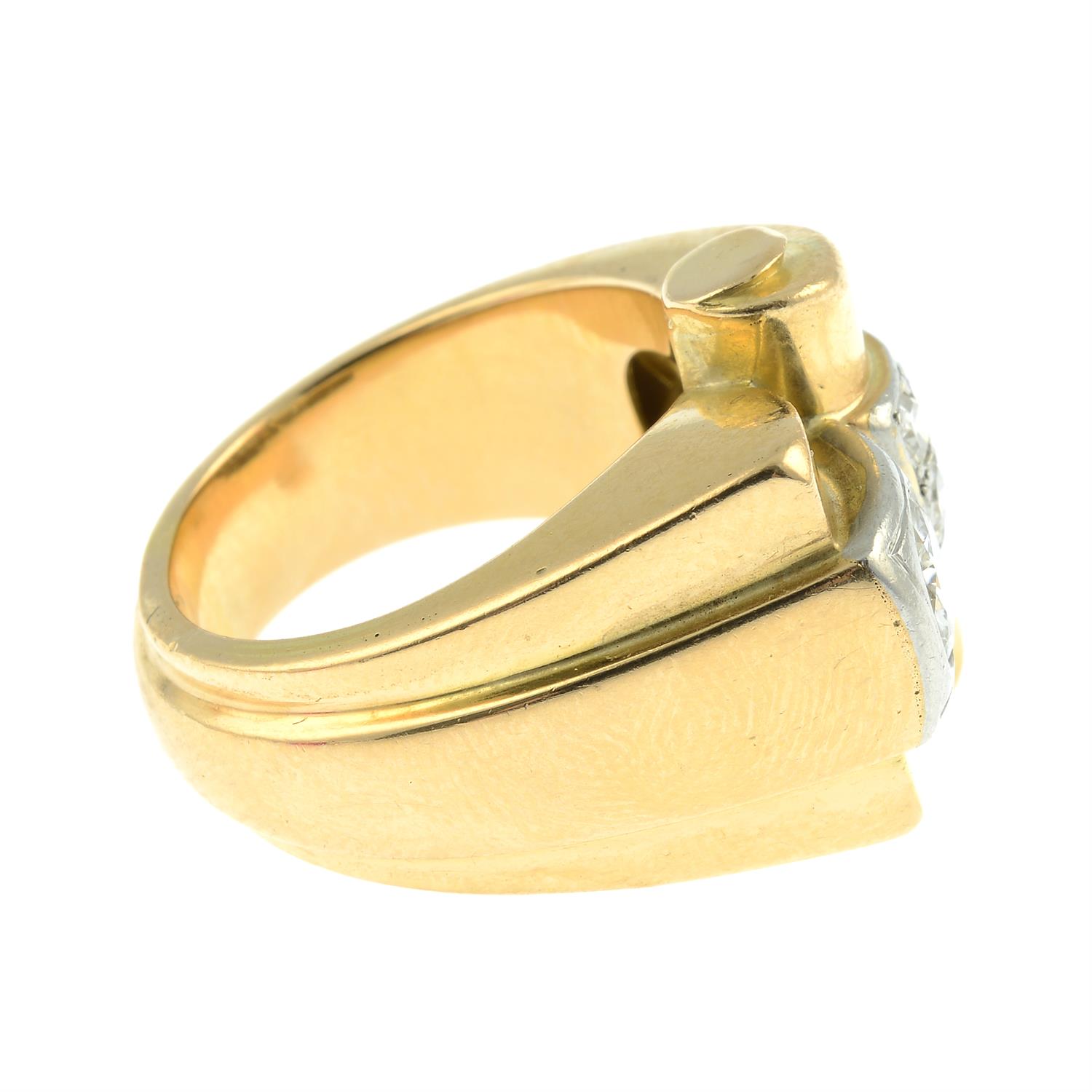 A mid 20th century 18ct gold diamond cocktail ring. - Bild 5 aus 7