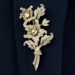 A late 19th century silver and gold, old-cut diamond floral bouquet brooch.