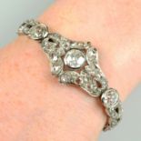 An old and rose-cut diamond floral bracelet.