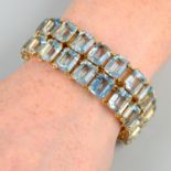 An aquamarine two-row bracelet.