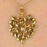 An 'Olive Leaf' pendant on chain, by Paloma Picasso for Tiffany & Co.