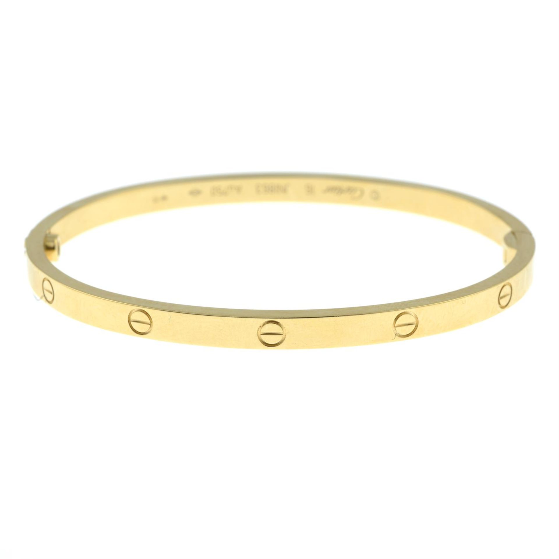 An 18ct gold 'Love' bangle, by Cartier. - Image 2 of 5