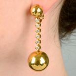 A pair of brilliant-cut diamond 'Boule' earrings, by De Grisogono.
