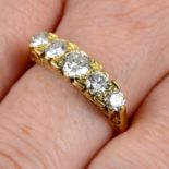 An 18ct gold graduated brilliant-cut diamond five-stone ring.