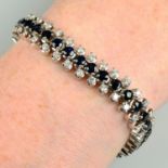 A sapphire and brilliant-cut diamond bracelet.