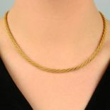 A grooved rope-twist necklace.