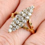 An 18ct gold early 20th century old and single-cut pavé-set diamond dress ring.