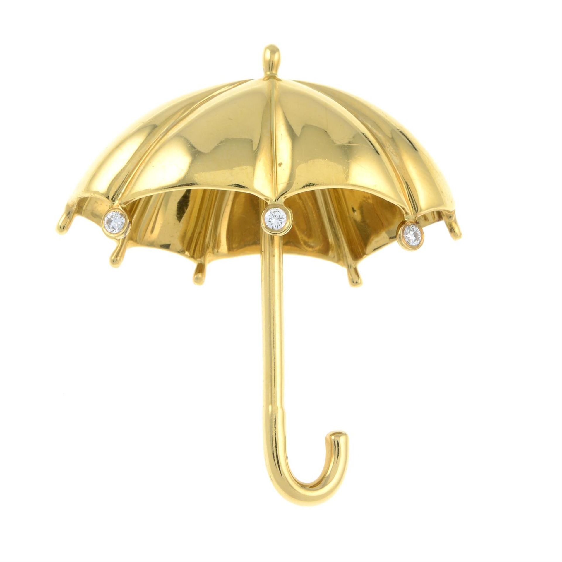 A brilliant-cut diamond umbrella brooch, by Tiffany & Co. - Image 2 of 4