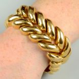 A mid 20th century 18ct gold two-row san marco link bracelet.