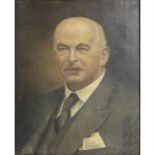 A.D Bucher (20th century) oil on canvas portrait of Sir Alfred Herbert of A.P Herbert - Coventry.