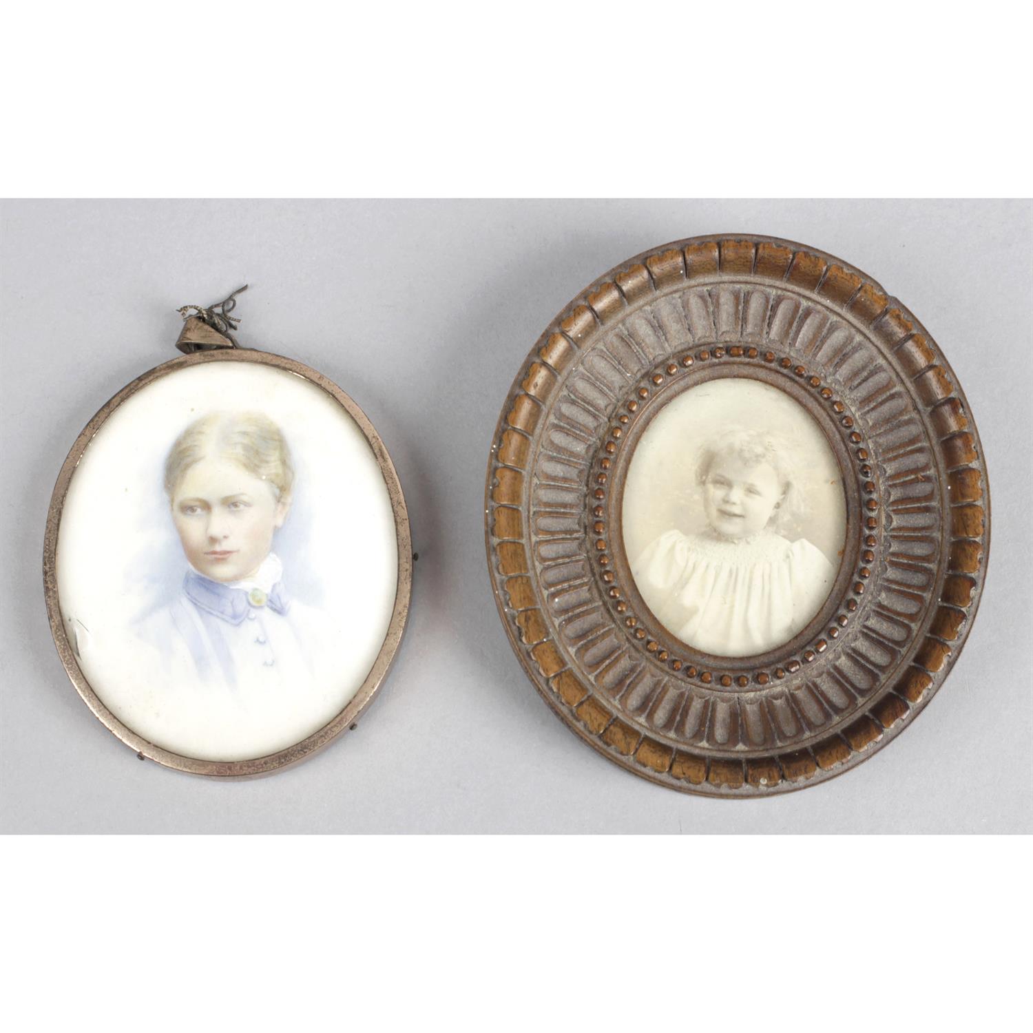 A small selection of assorted items to include a portrait miniature.