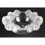 A Lalique Monumental glass oval cigar ashtray.