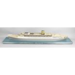 A mid 20th century large, well detailed, painted agents waterline model of the cruise ship "S.