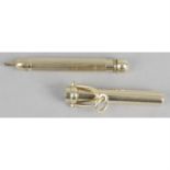 A Sampson Mordan & Co 18ct gold telescopic propelling pencil.