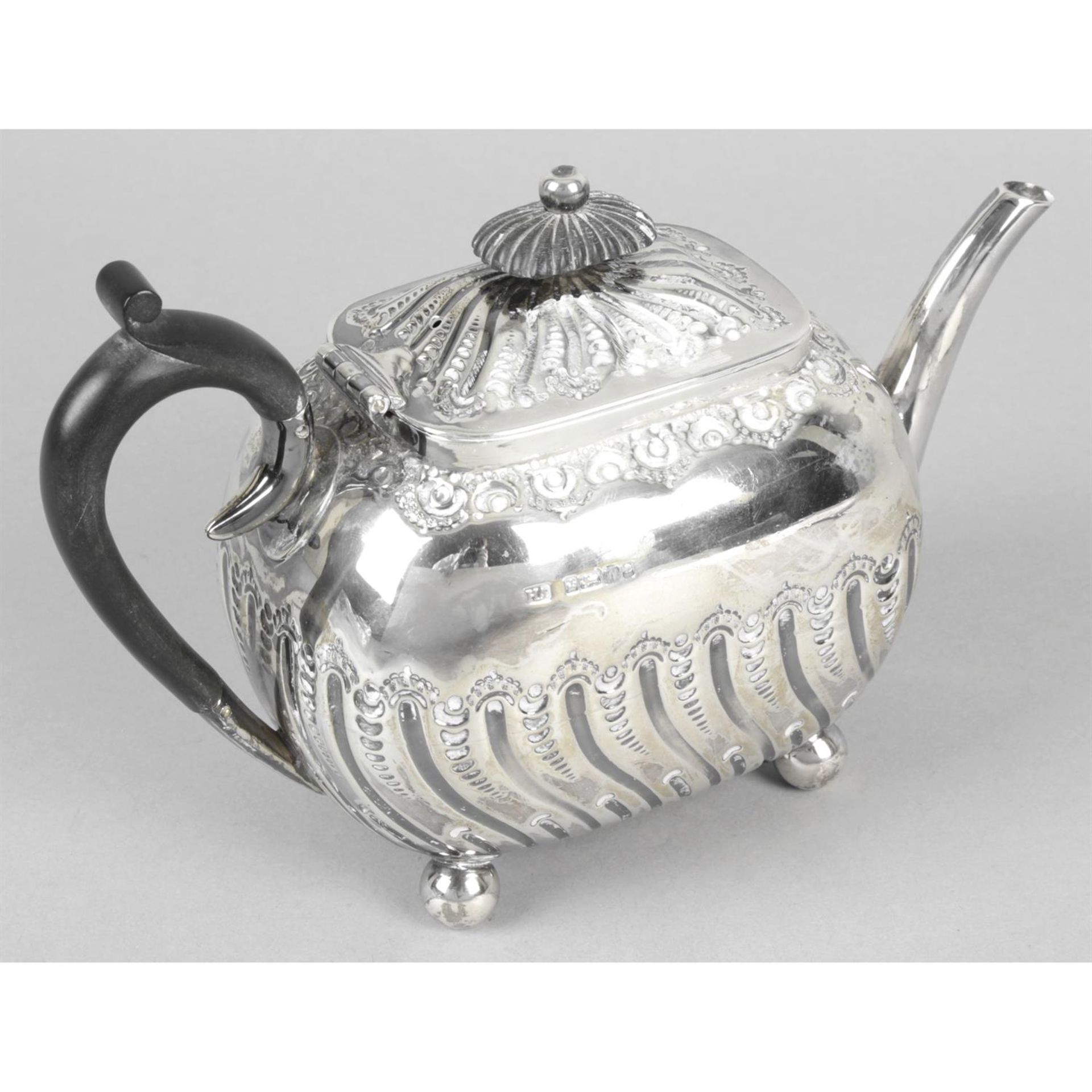 A Victorian silver bachelor's teapot. - Image 2 of 3