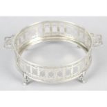 A George V silver pierced dish by Mappin & Webb (missing liner).