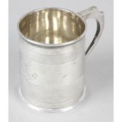 A small George III christening mug with reeded decoration.