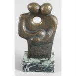 A modern limited edition bronze impressionist study of figures in an embrace.
