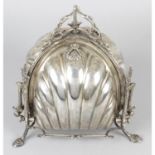 An impressive late Victorian silver triple folding biscuit box.