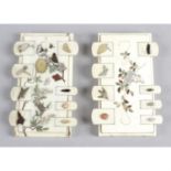Two late 19th century ivory and shibayama game counters.