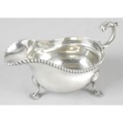 A George V silver sauce boat.