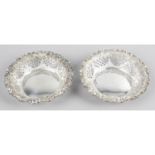 A pair of late Victorian Scottish silver pierced dishes.