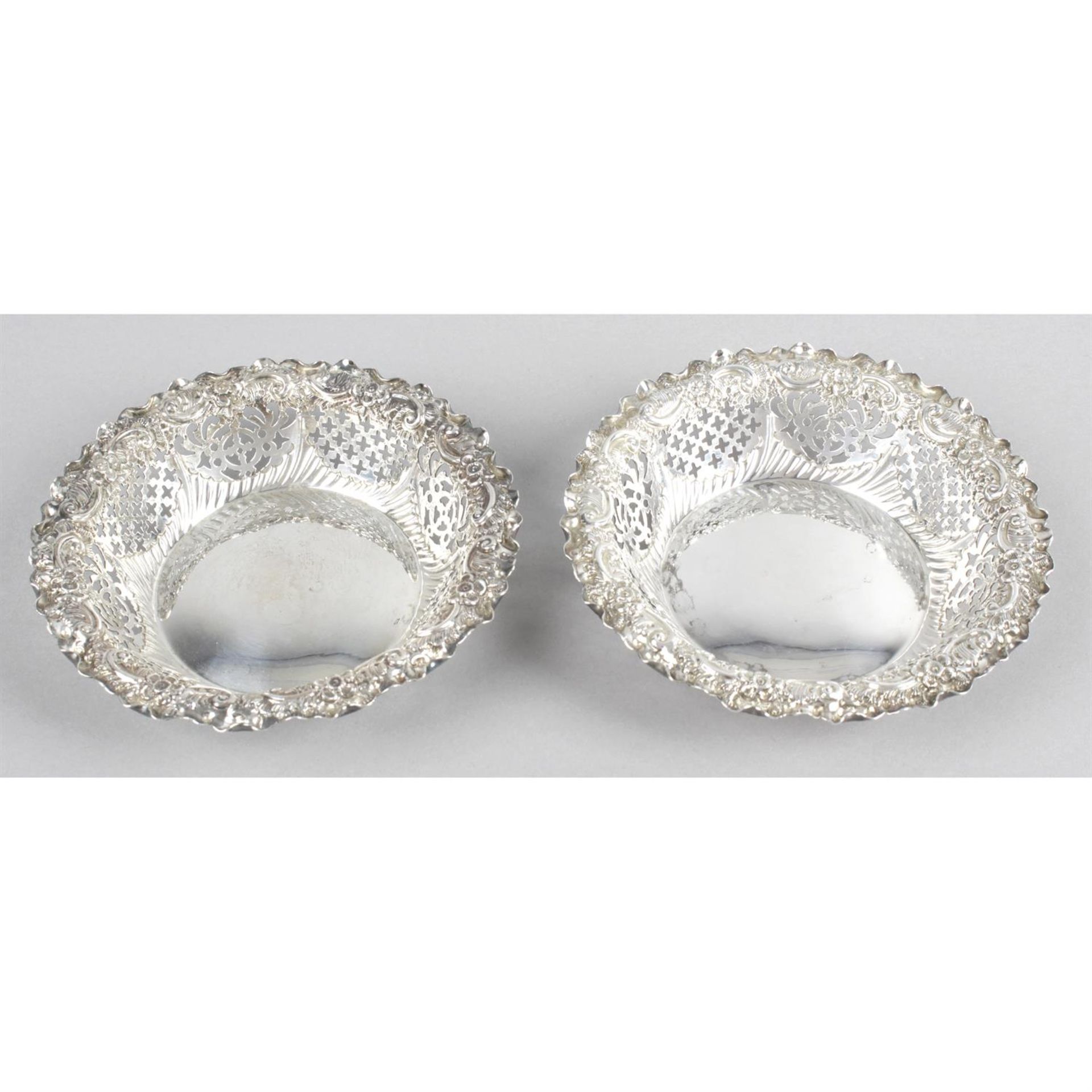 A pair of late Victorian Scottish silver pierced dishes.